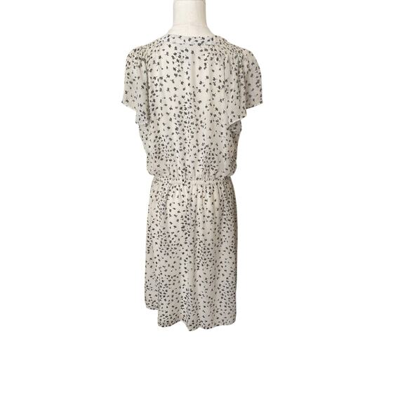 H&M Black and White Sheer Lined Dress Size 12 Button Down Front Tie - Picture 9 of 16